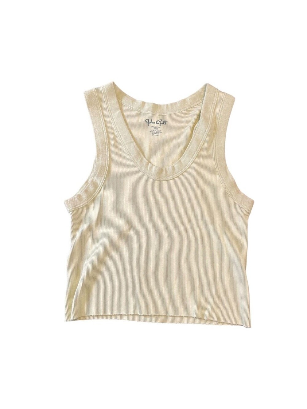 John Galt Tank Top Womens XS Ribbed Cropped Scoop Neck Mint Green Sleeveless